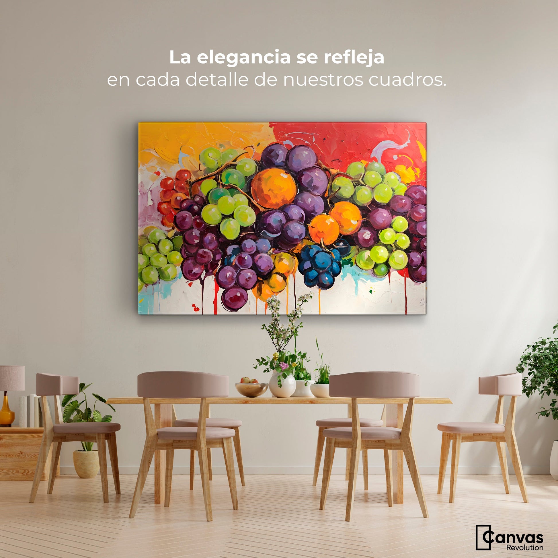 Cuadros Decorativos Canvas Revolution | Bodegon Con Uvas | Montaje4