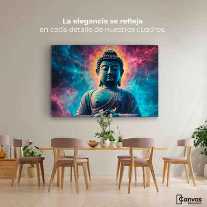 Cuadros Decorativos Canvas Revolution | Buda Entre Galaxias | Montaje4