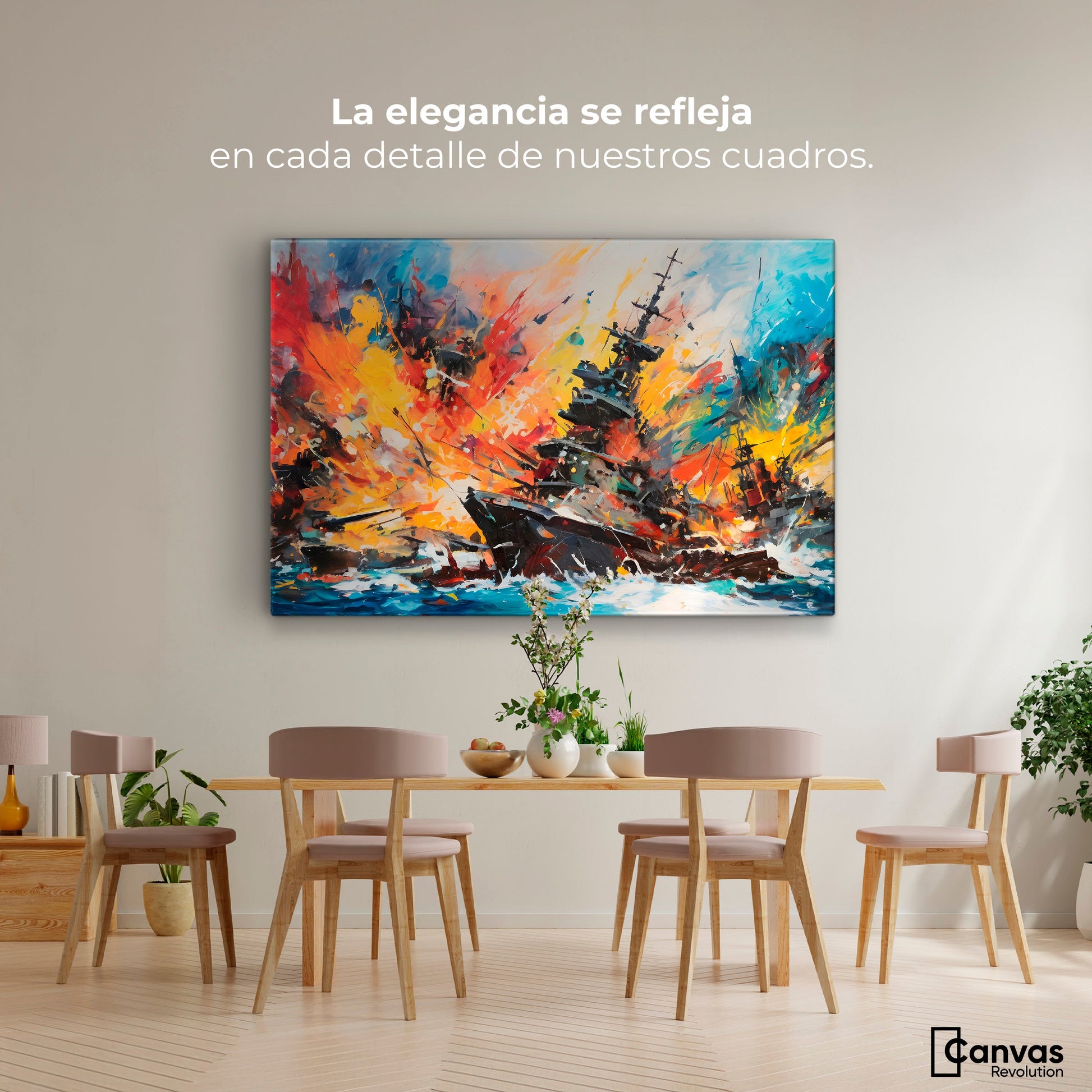 Cuadros Decorativos Canvas Revolution | Buque Explosivo | Montaje4