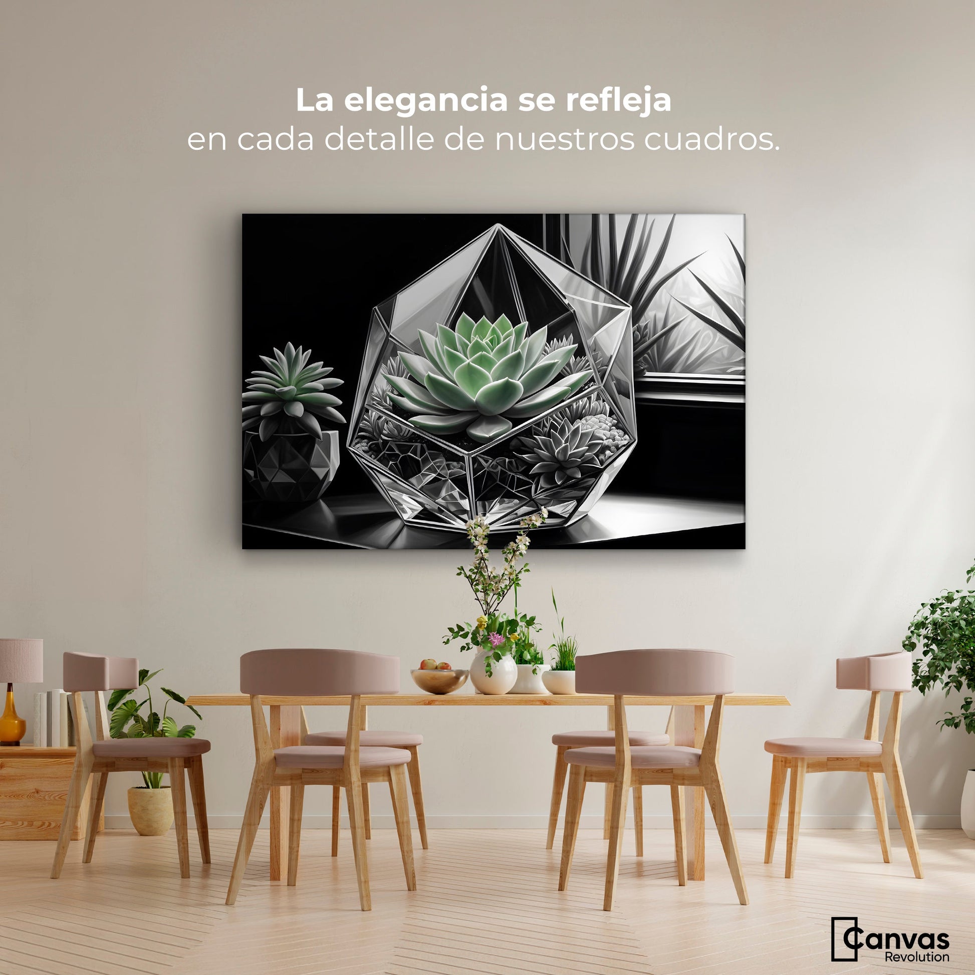 Cuadros Decorativos Canvas Revolution | Cactus Esmeralda | Montaje4