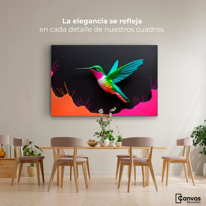 Cuadros Decorativos Canvas Revolution | Colibri En Colores | Montaje4
