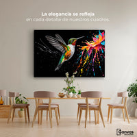 Cuadros Decorativos Canvas Revolution | Colibri Luminoso | Montaje4