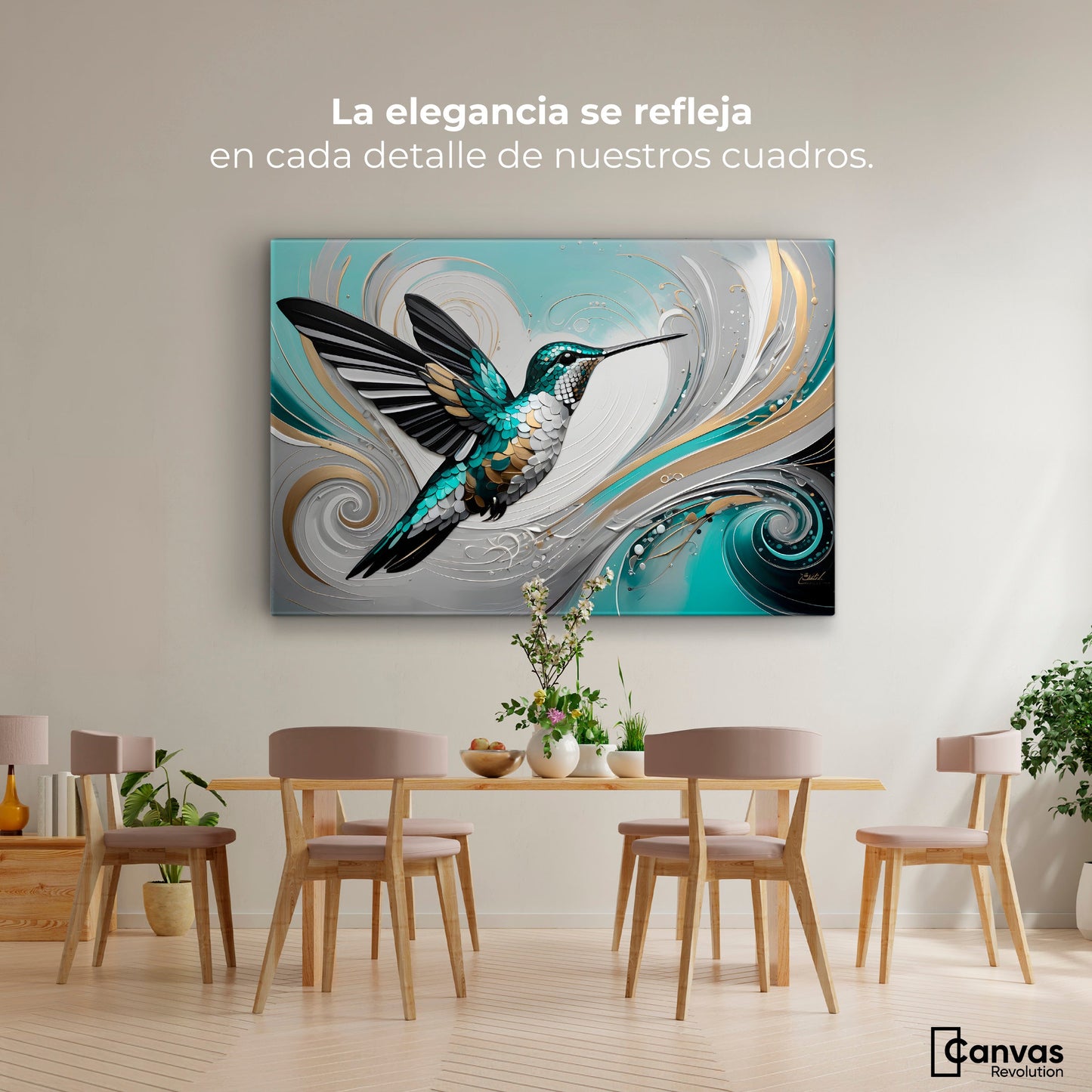 Cuadros Decorativos Canvas Revolution | Colibri Paraiso | Montaje4