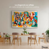 Cuadros Decorativos Canvas Revolution | Colorido Cubismo | Montaje4