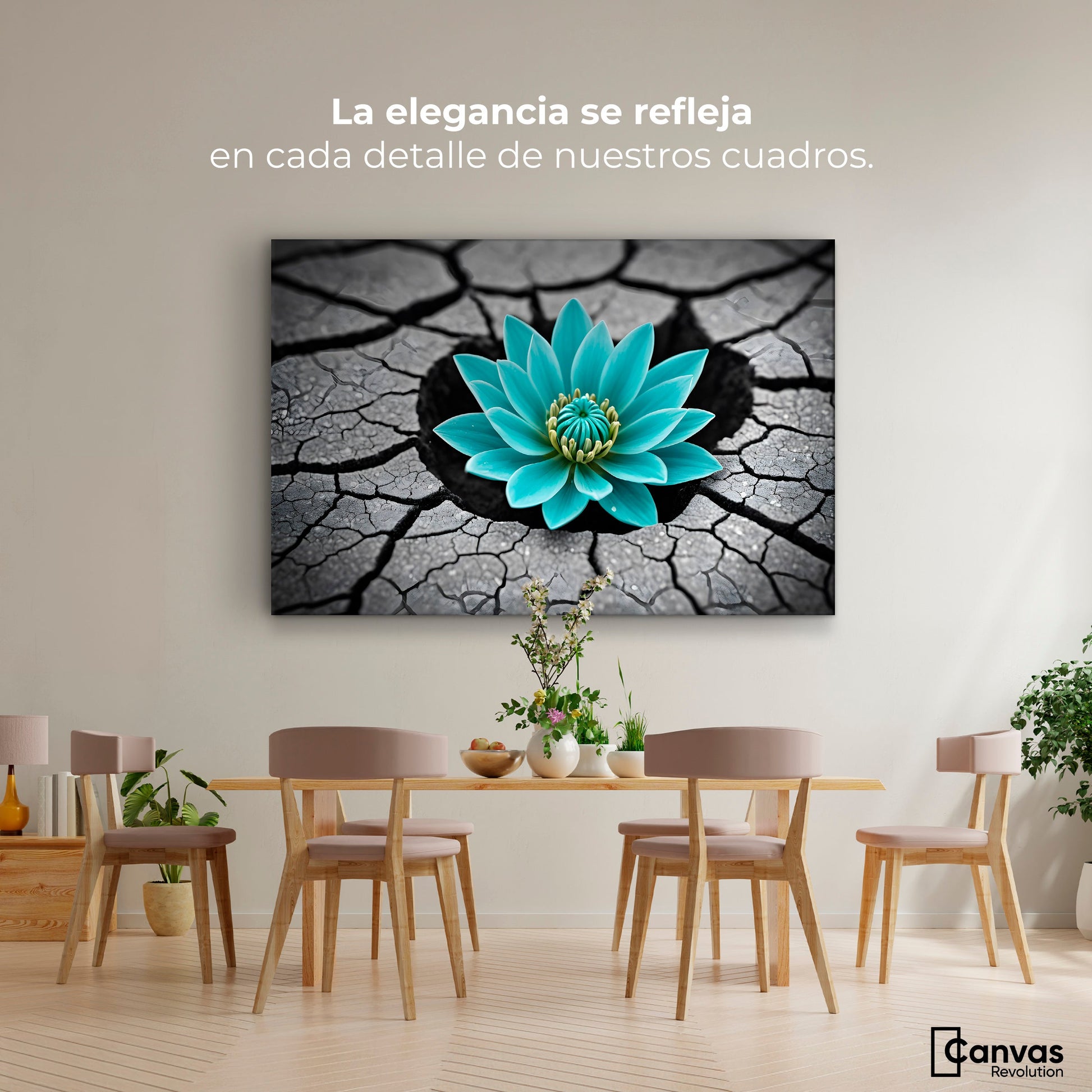 Cuadros Decorativos Canvas Revolution | Crecimiento Azul | Montaje4