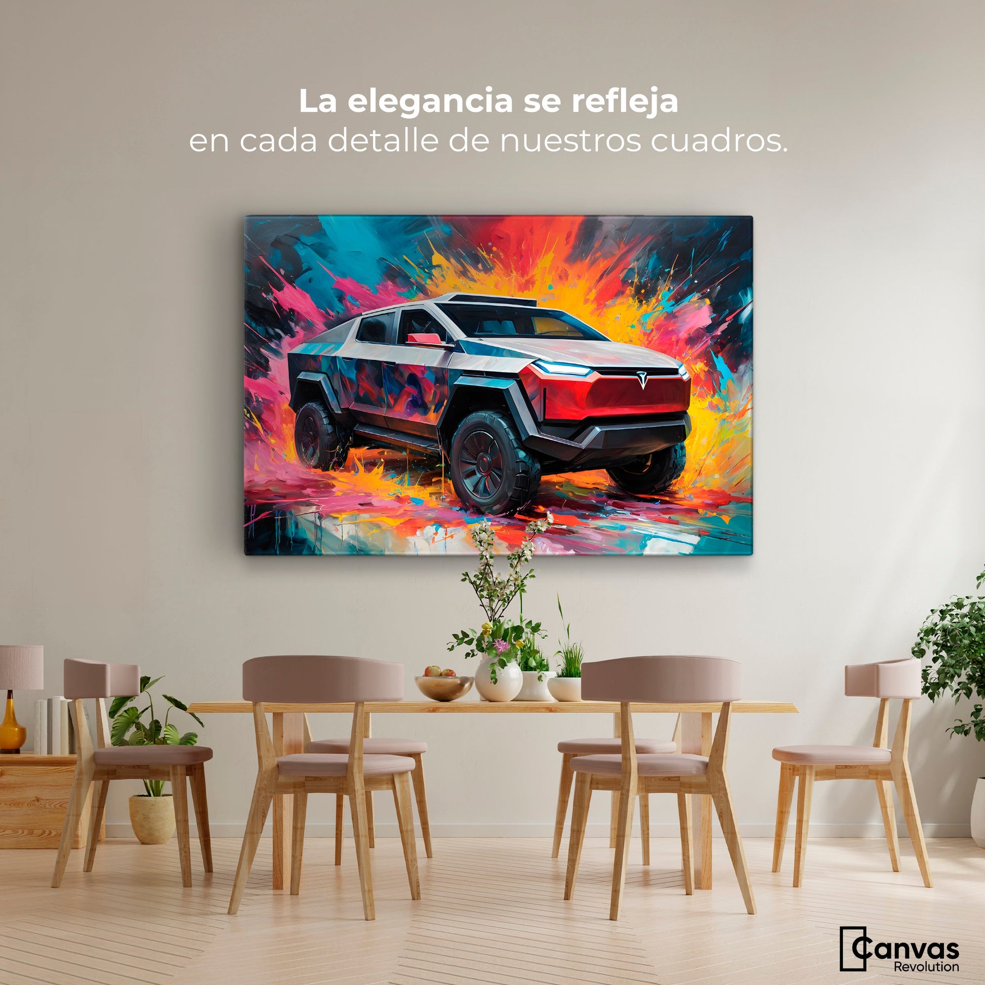 Cuadros Decorativos Canvas Revolution | Cyber Colors Truck | Montaje4