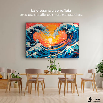 Cuadros Decorativos Canvas Revolution | Danza Olas Kanagawa | Montaje4