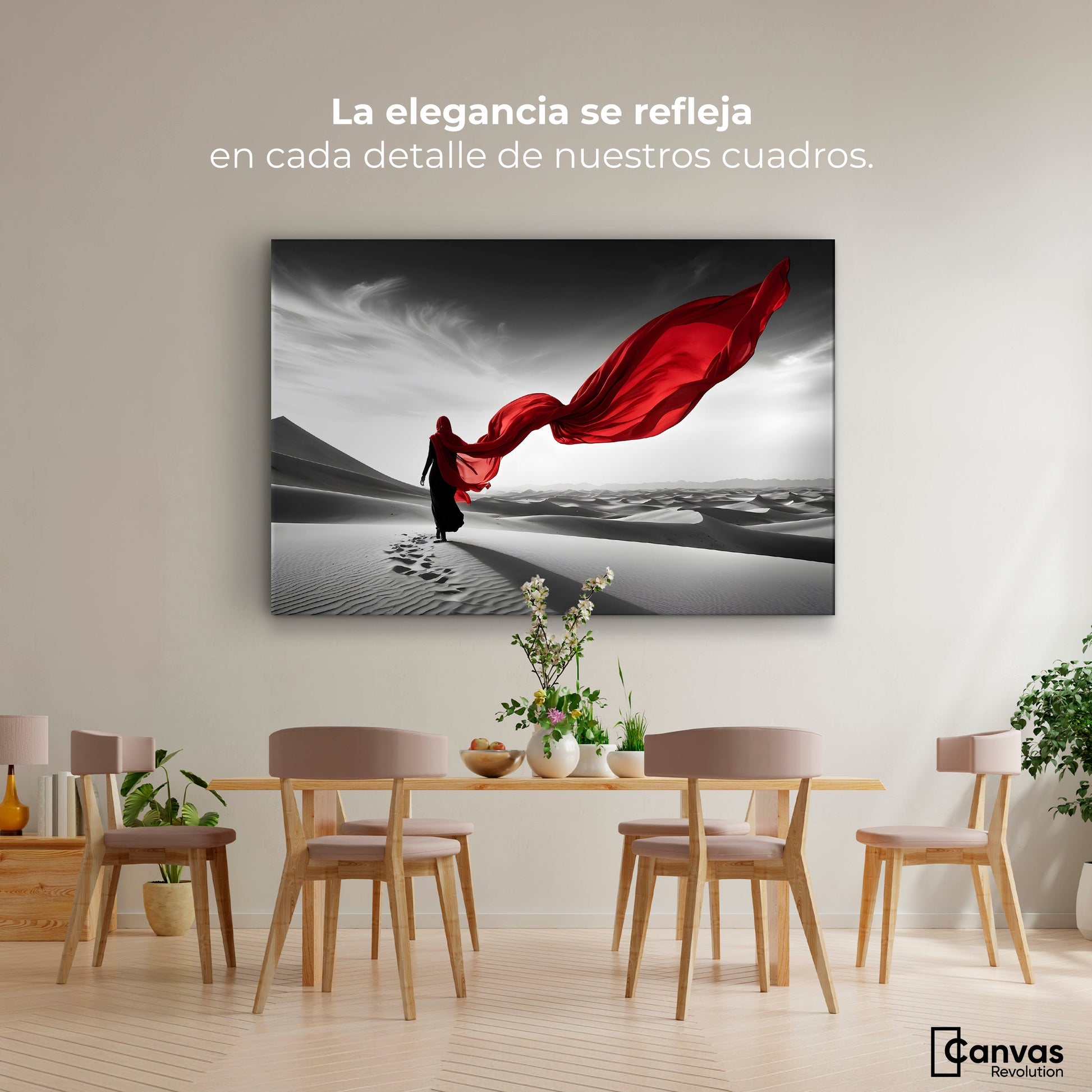 Cuadros Decorativos Canvas Revolution | Dunas Y Rojo | Montaje4