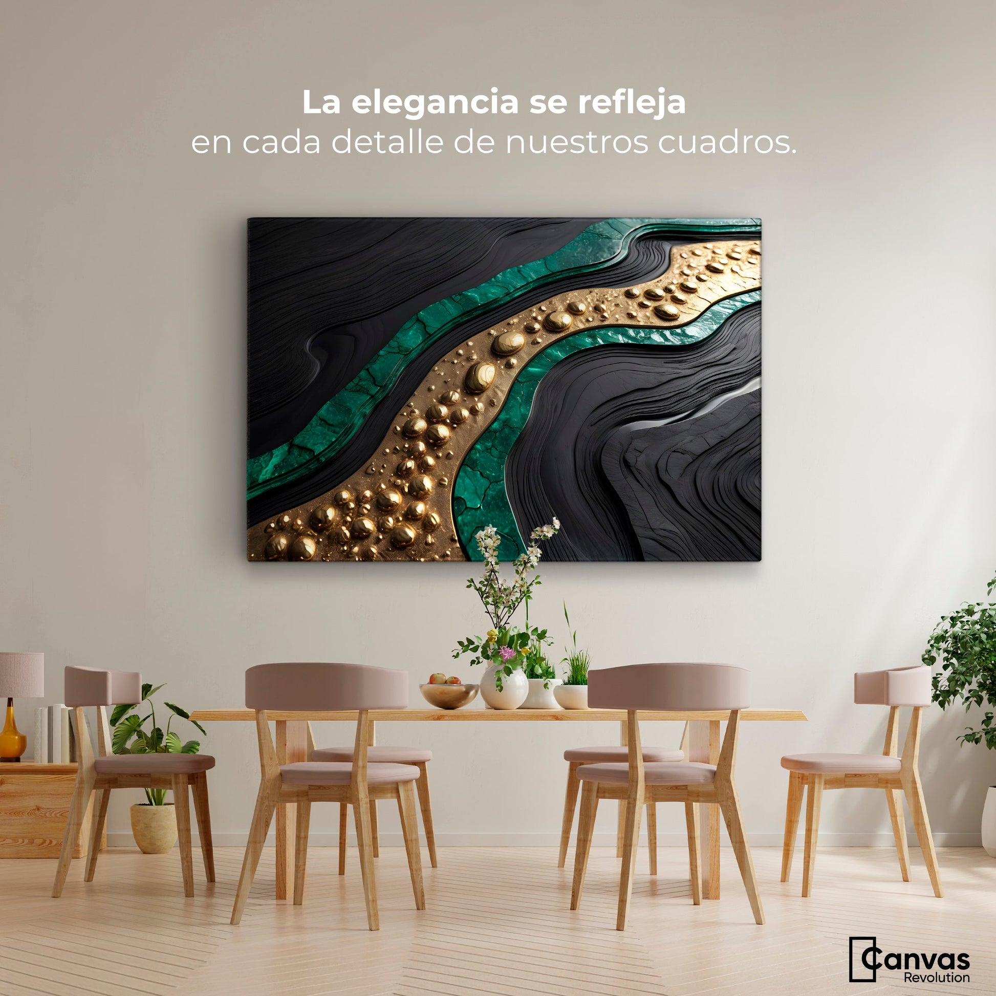 Cuadros Decorativos Canvas Revolution | Espejismo Metalico | Montaje4