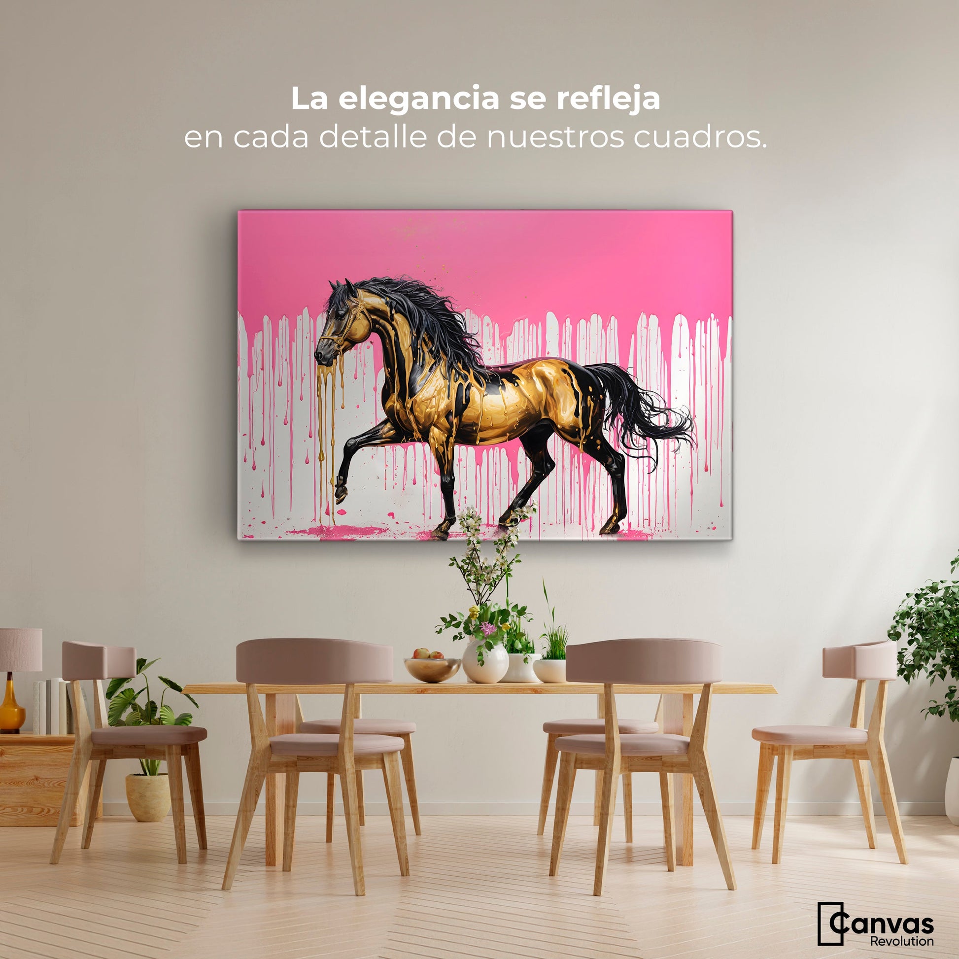 Cuadros Decorativos Canvas Revolution | Esplendor Oro Rosa | Montaje4