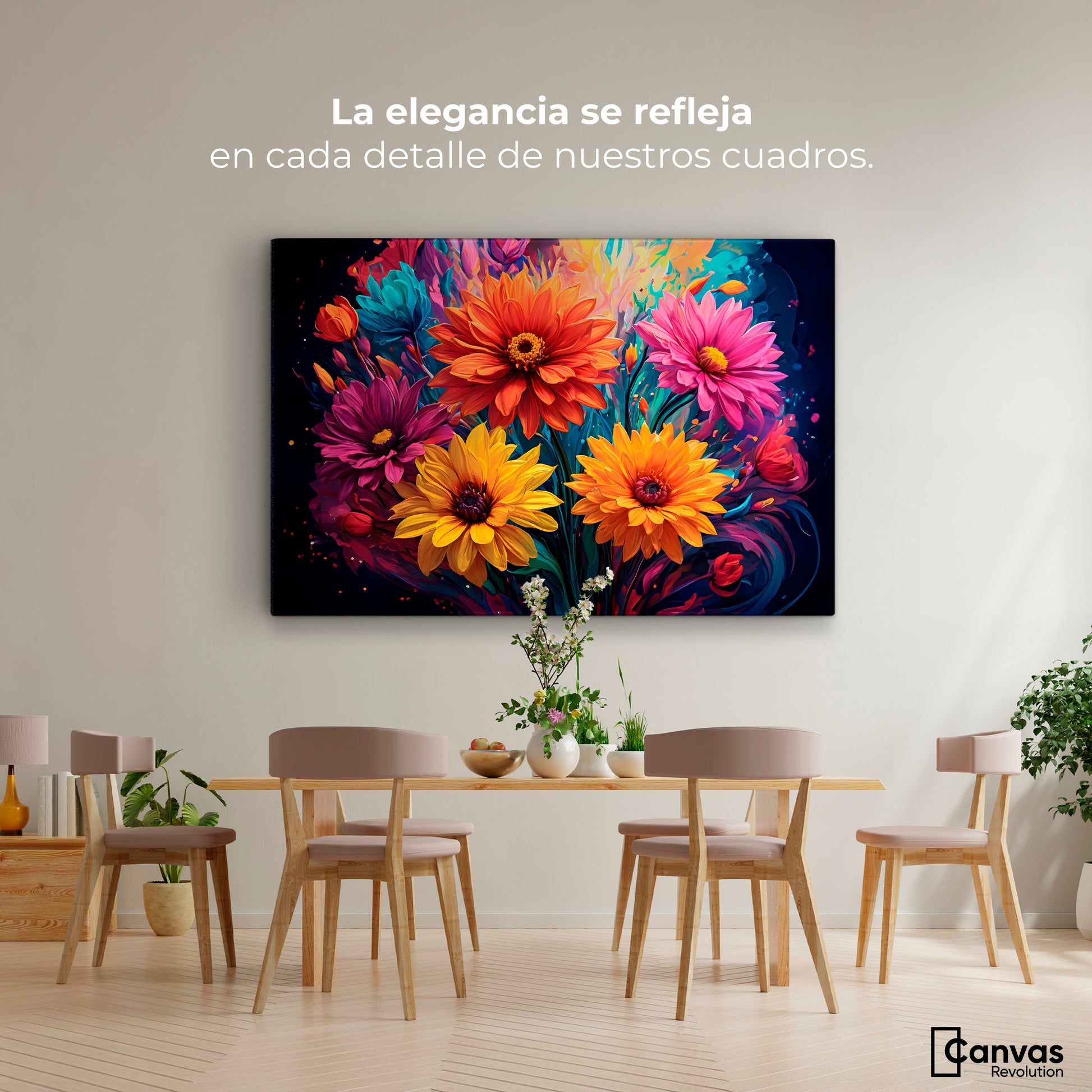 Cuadros Decorativos Canvas Revolution | Explosion Flores | Montaje4