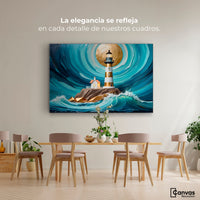 Cuadros Decorativos Canvas Revolution | Faro Del Mar Azul | Montaje4