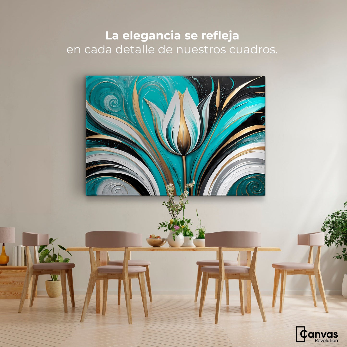 Cuadros Decorativos Canvas Revolution | Flor Eterna Viva | Montaje4