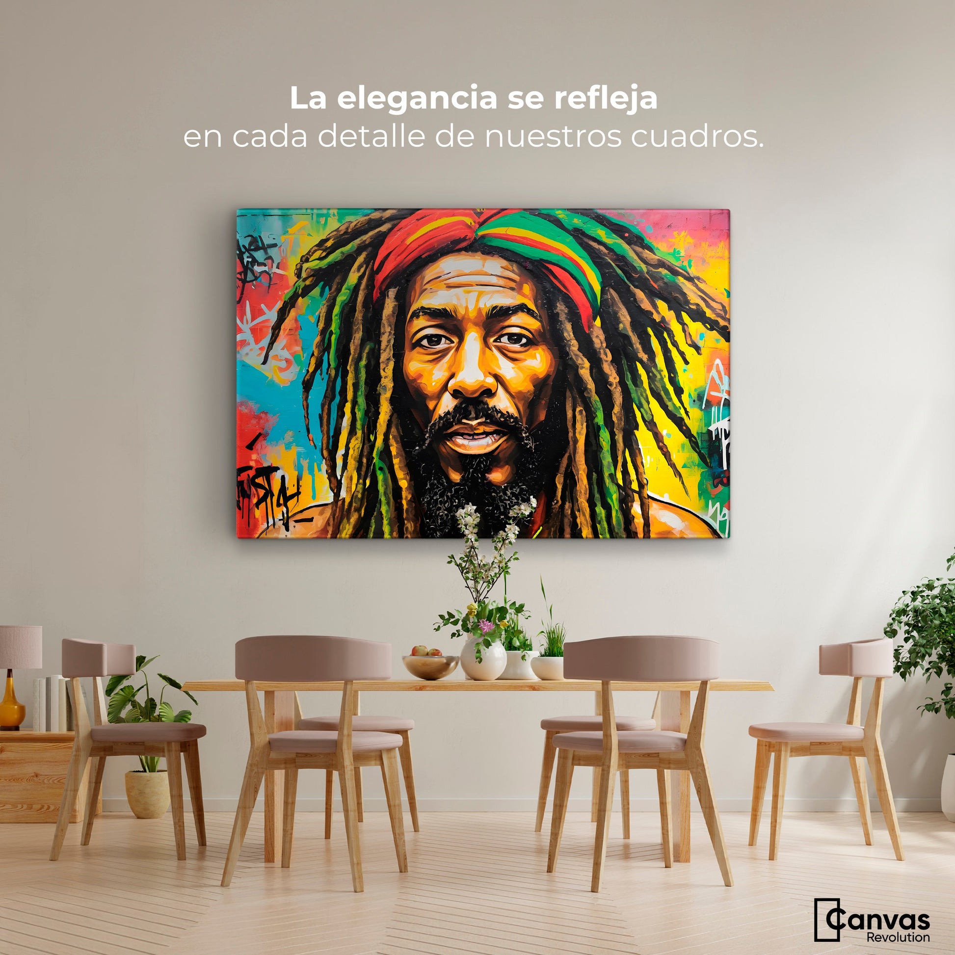 Cuadros Decorativos Canvas Revolution | Fusion Urbana Rasta | Montaje4