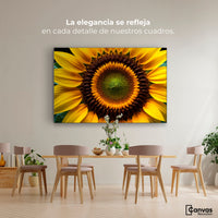 Cuadros Decorativos Canvas Revolution | Girasol Cercano | Montaje4