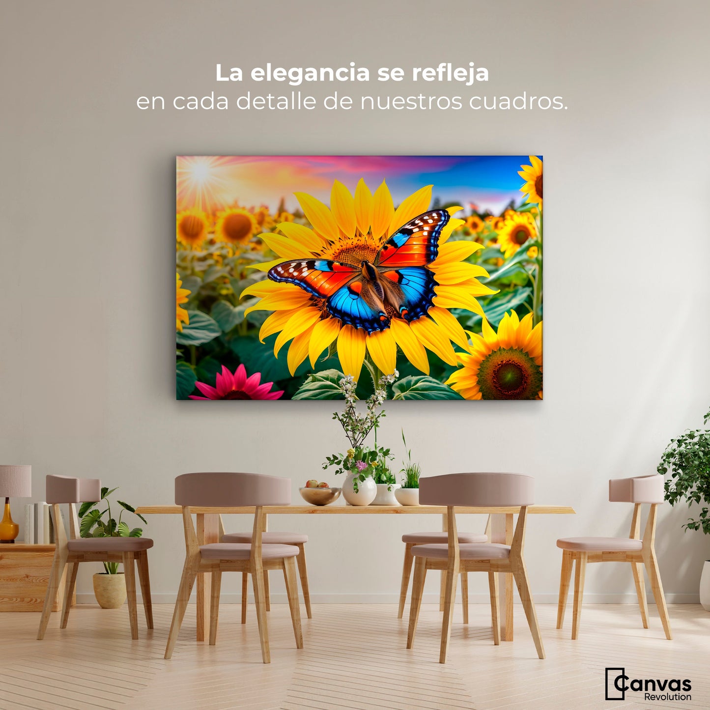 Cuadros Decorativos Canvas Revolution | Girasol Y Colores | Montaje4