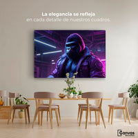Cuadros Decorativos Canvas Revolution | Gorila Con Chaqueta | Montaje4
