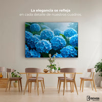 Cuadros Decorativos Canvas Revolution | Hortensias Azules | Montaje4