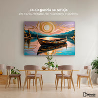 Cuadros Decorativos Canvas Revolution | Lago De Luz Dorada | Montaje4