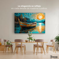 Cuadros Decorativos Canvas Revolution | Lago Dorado Y Balza | Montaje4
