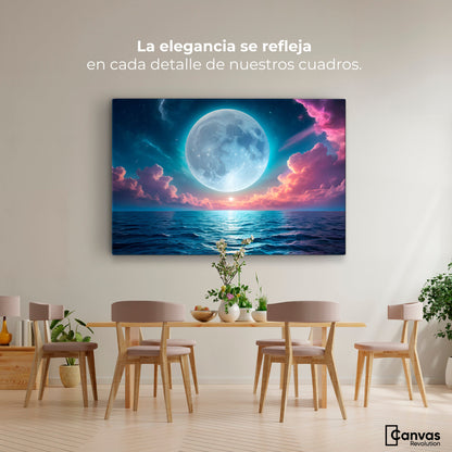 Cuadros Decorativos Canvas Revolution | Luna Sobre Oceano | Montaje4