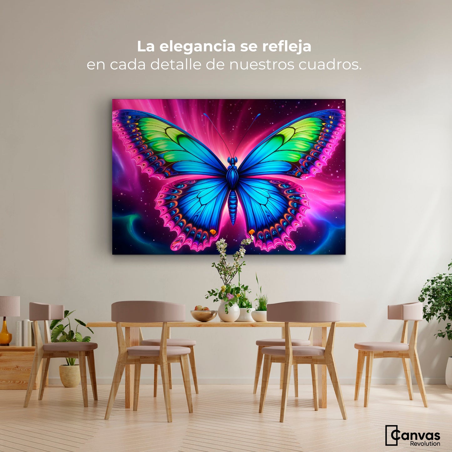 Cuadros Decorativos Canvas Revolution | Mariposa Nebulosa | Montaje4