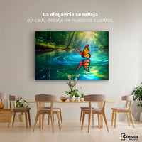 Cuadros Decorativos Canvas Revolution | Mariposa Y Agua | Montaje4