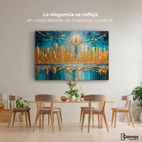 Cuadros Decorativos Canvas Revolution | New York Paint Oro | Montaje4