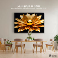 Cuadros Decorativos Canvas Revolution | Oro Flor Radiante | Montaje4
