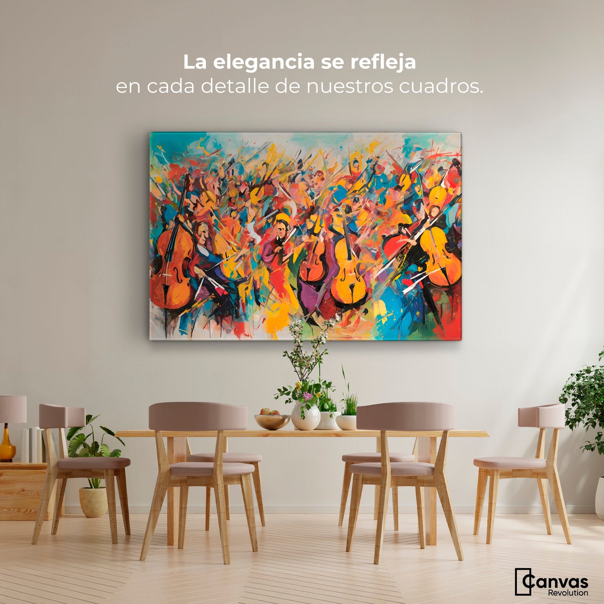 Cuadros Decorativos Canvas Revolution | Orquesta De Colores | Montaje4