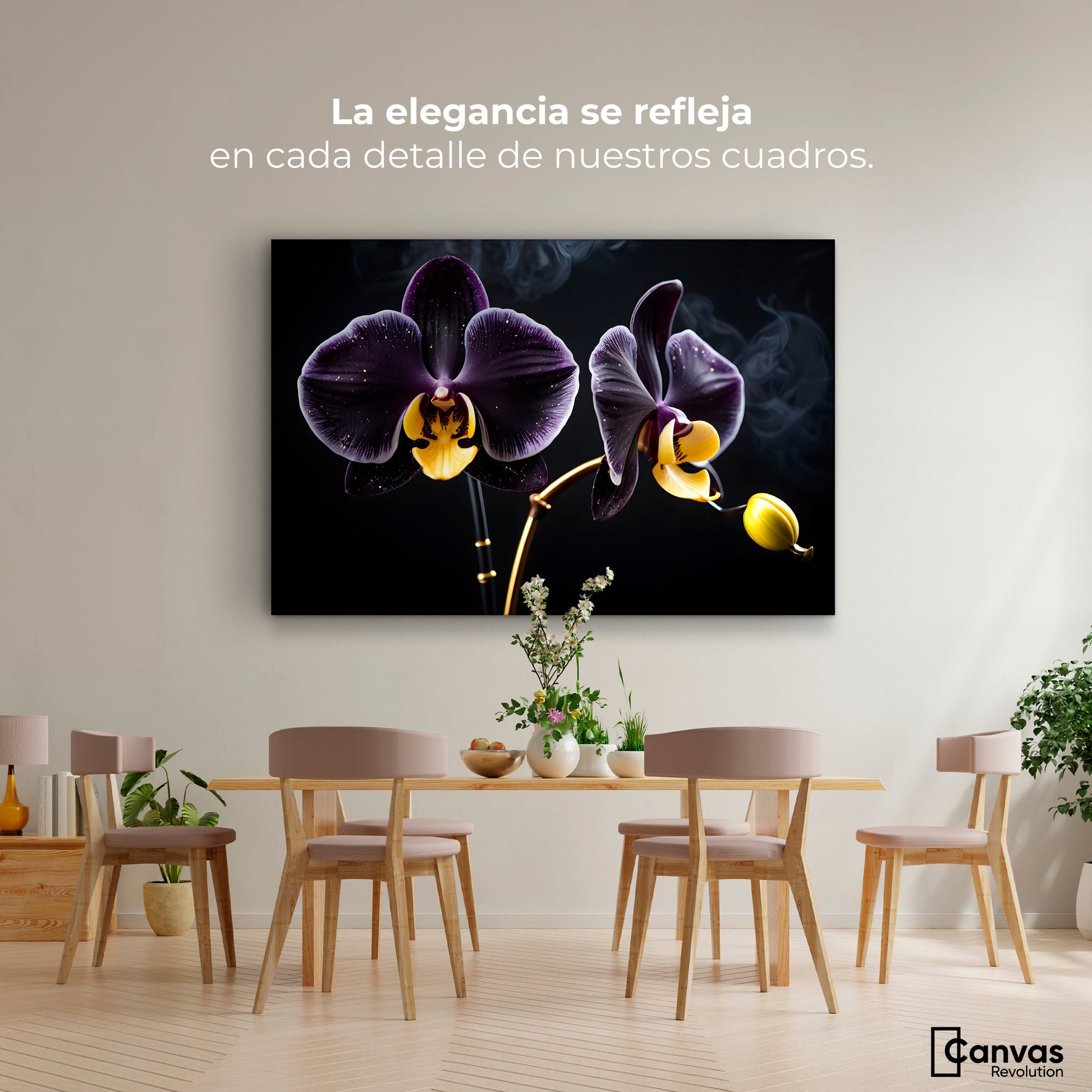 Cuadros Decorativos Canvas Revolution | Orquidea Bicolor | Montaje4