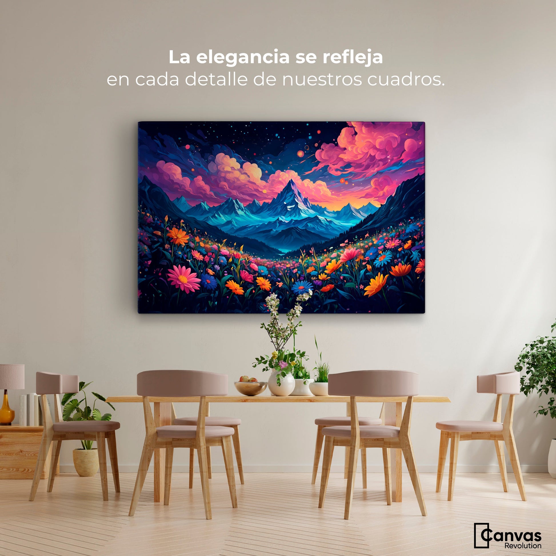Cuadros Decorativos Canvas Revolution | Paisaje Colorido | Montaje4