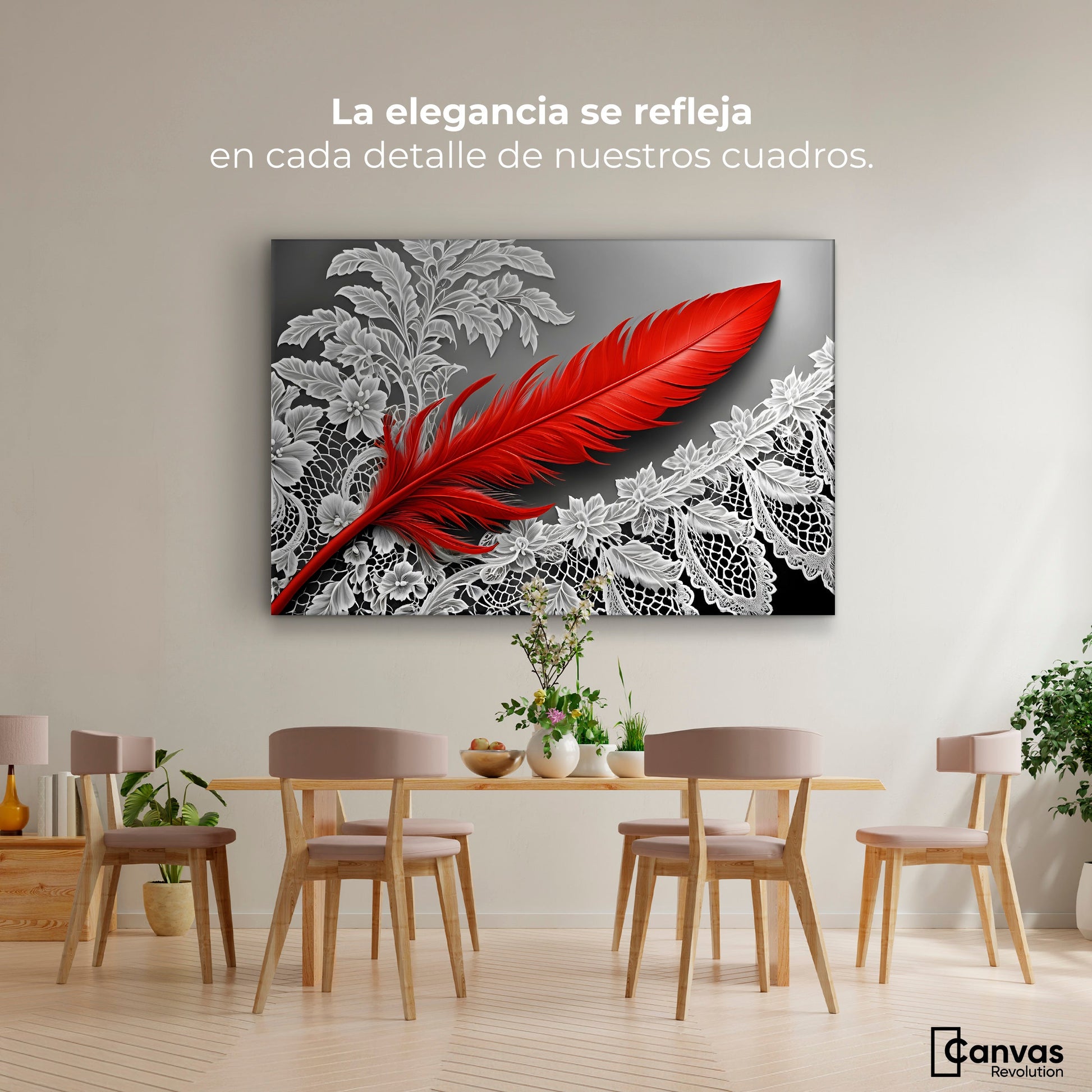 Cuadros Decorativos Canvas Revolution | Pluma Ardiente | Montaje4