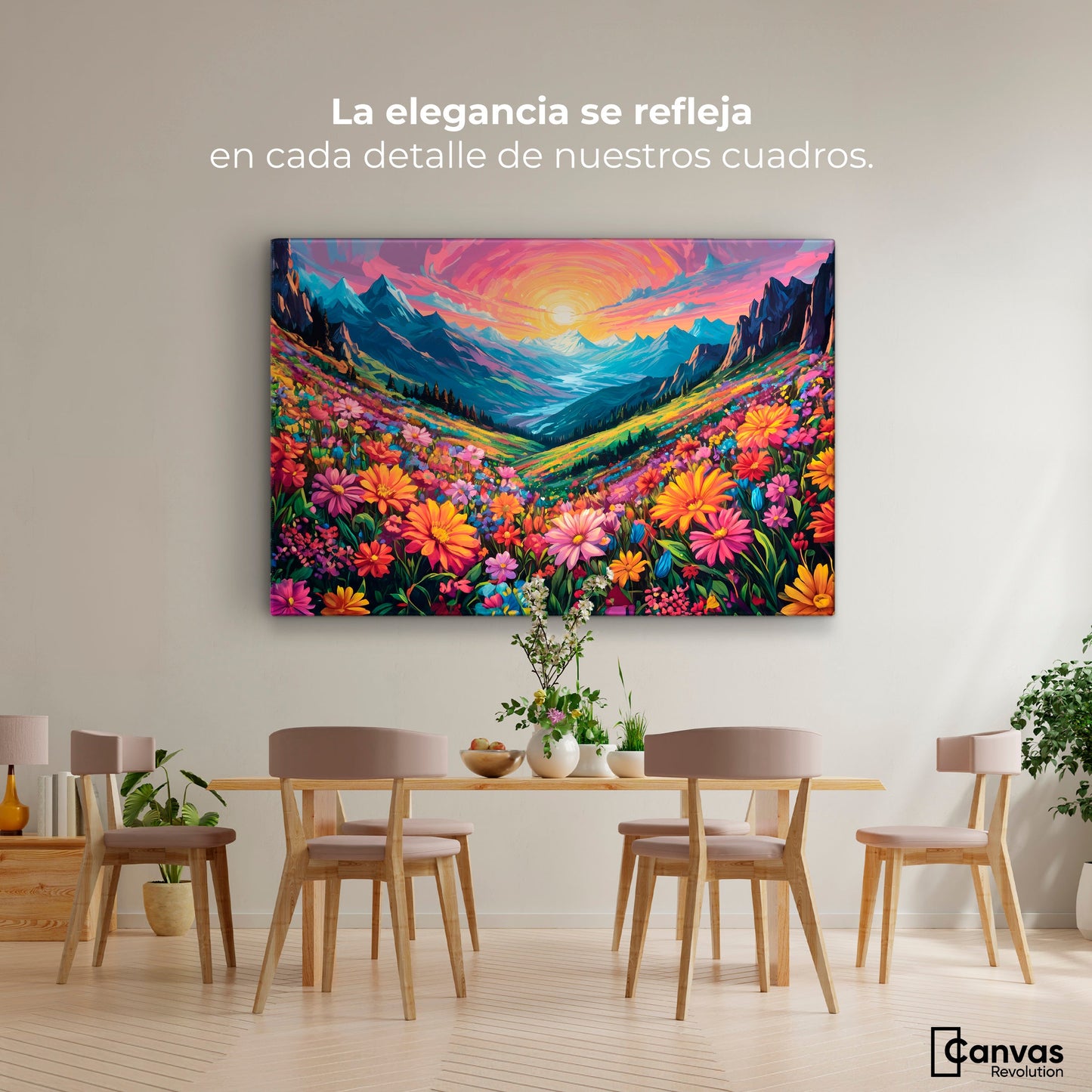 Cuadros Decorativos Canvas Revolution | Pradera Colores | Montaje4