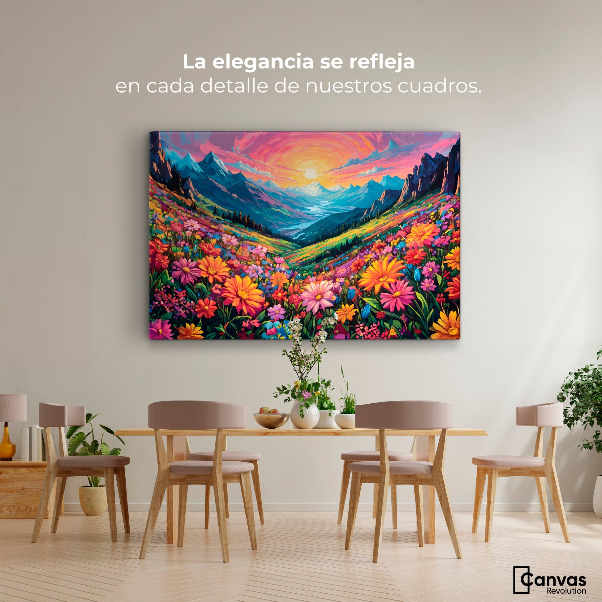 Cuadros Decorativos Canvas Revolution | Pradera Colores | Montaje4