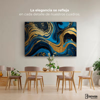 Cuadros Decorativos Canvas Revolution | Remolinos Zafiro | Montaje4