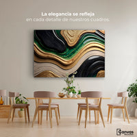 Cuadros Decorativos Canvas Revolution | Rio Abstracto Jade | Montaje4