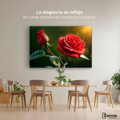 Cuadros Decorativos Canvas Revolution | Rosa En Contraste | Montaje4