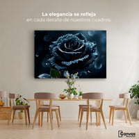 Cuadros Decorativos Canvas Revolution | Rosa Negra Poderosa | Montaje4