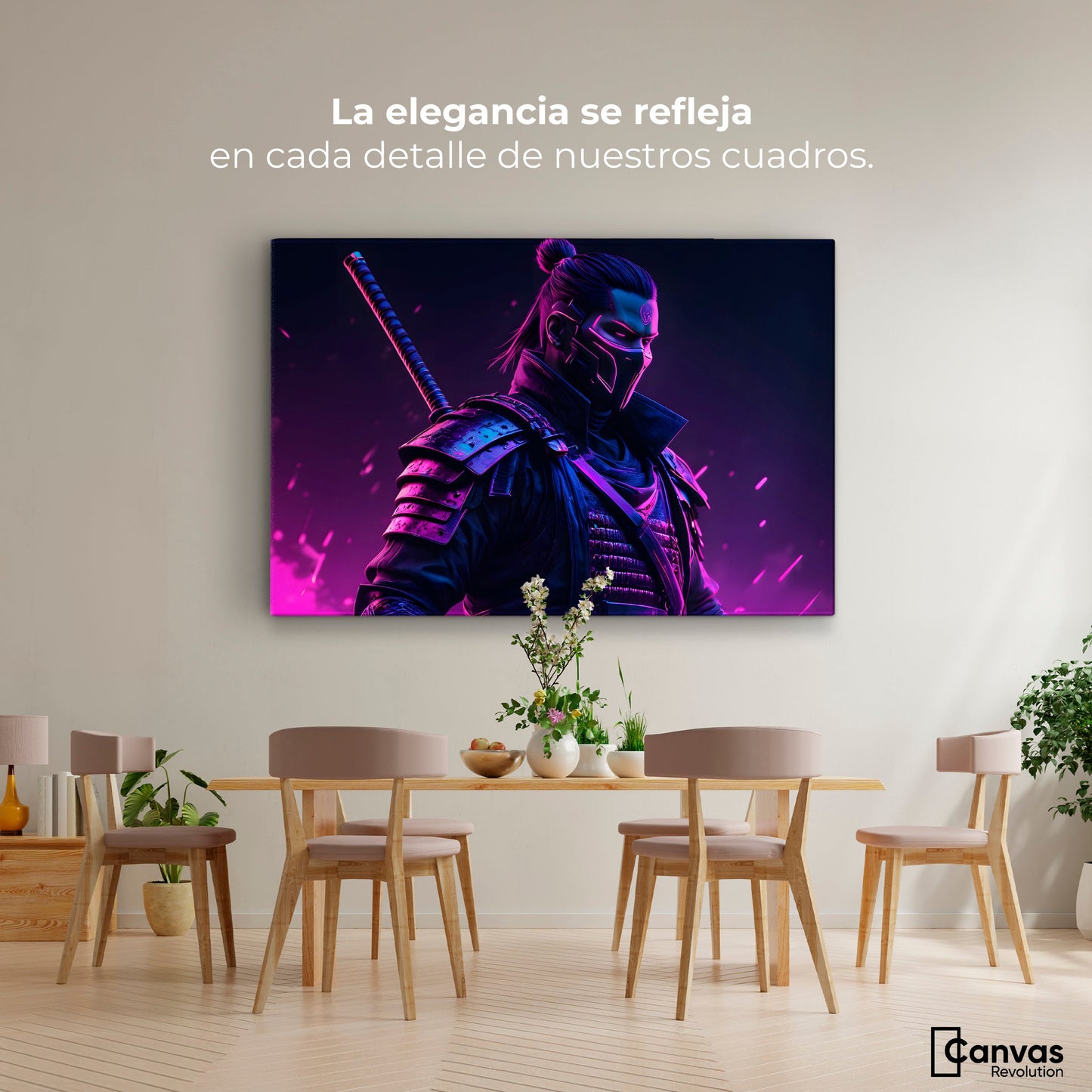 Cuadros Decorativos Canvas Revolution | Samurai Amatista | Montaje4