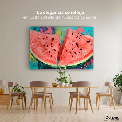 Cuadros Decorativos Canvas Revolution | Sandia Rebanada | Montaje4