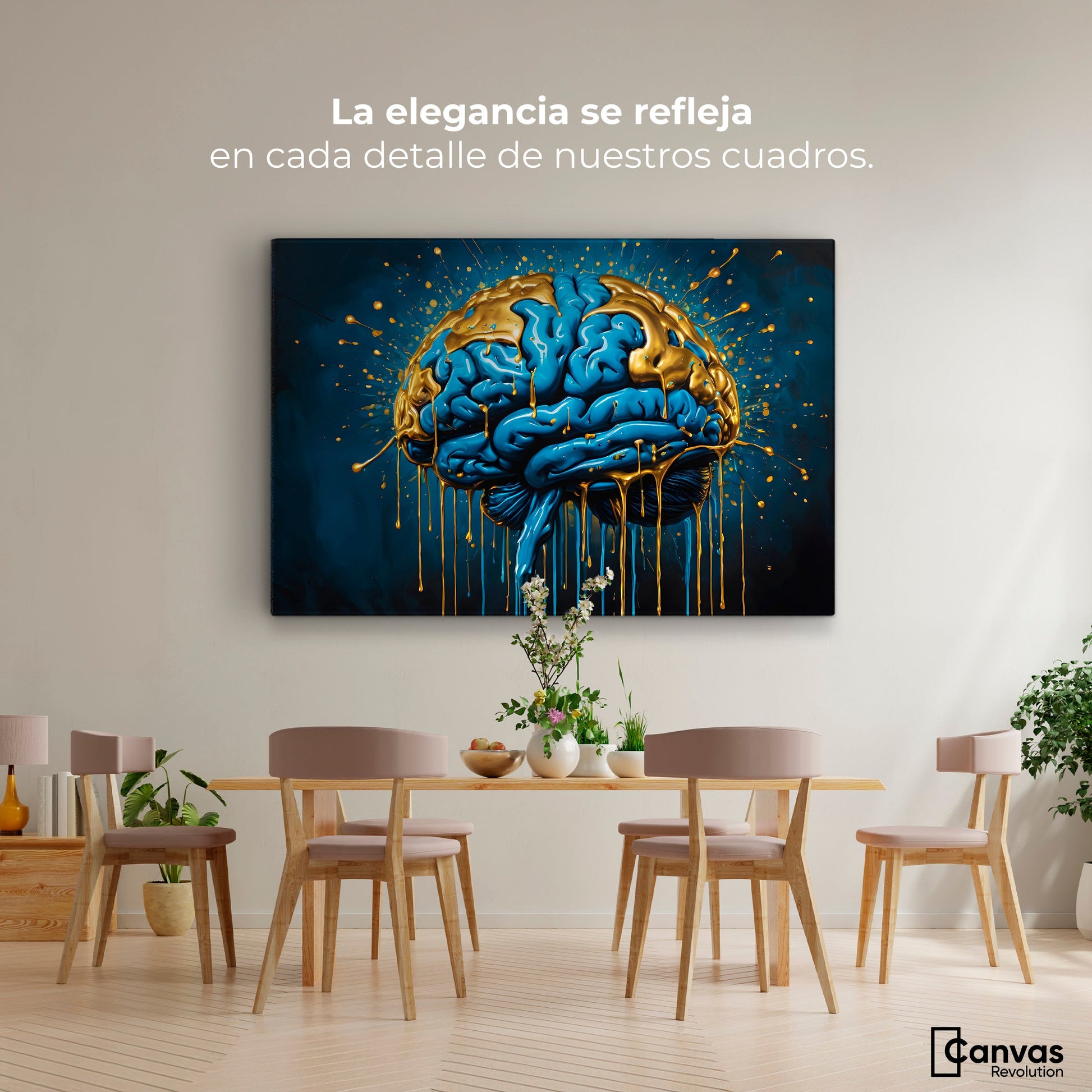 Cuadros Decorativos Canvas Revolution | Sipnasis Dorada | Montaje4