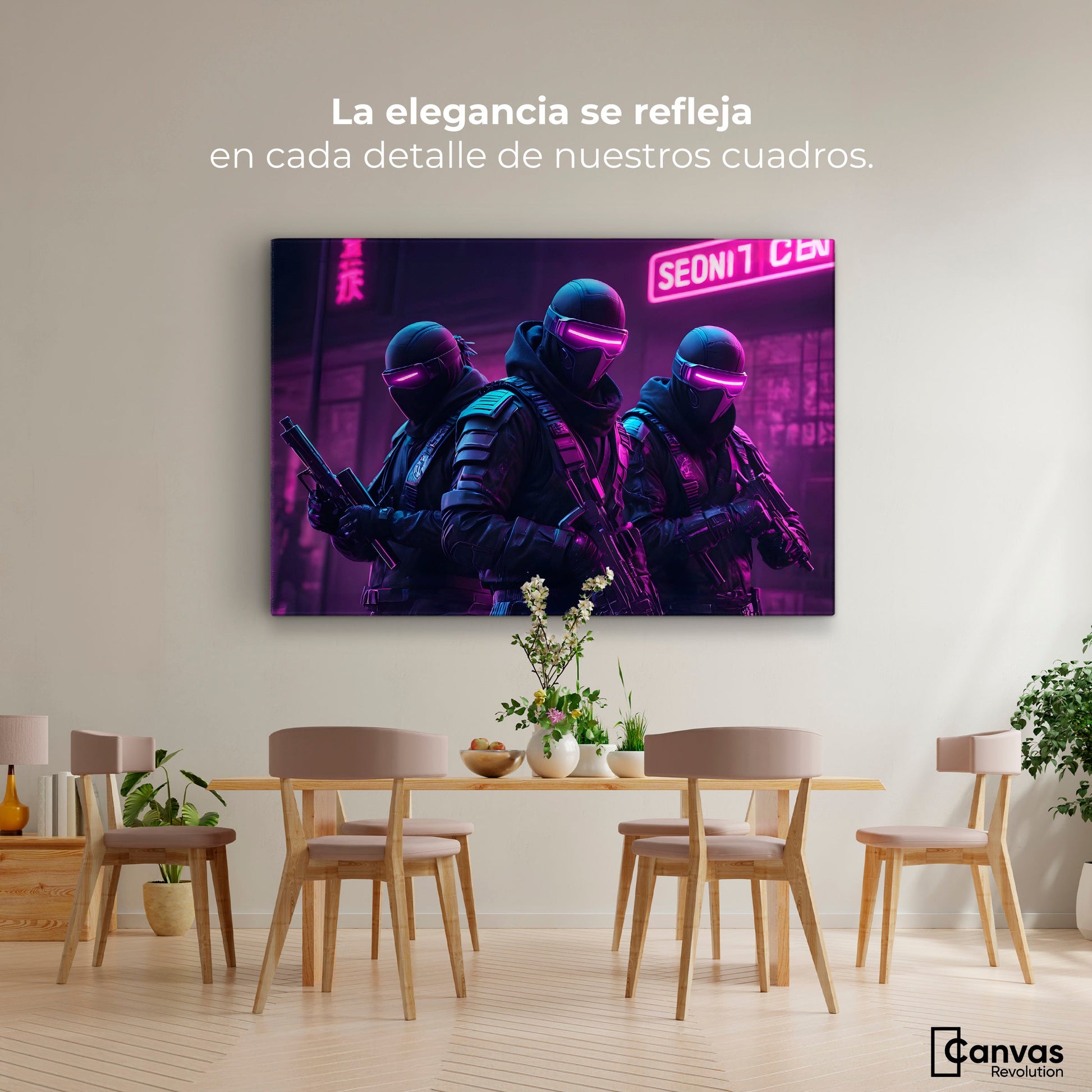 Cuadros Decorativos Canvas Revolution | Soldado Cyberpunk | Montaje4