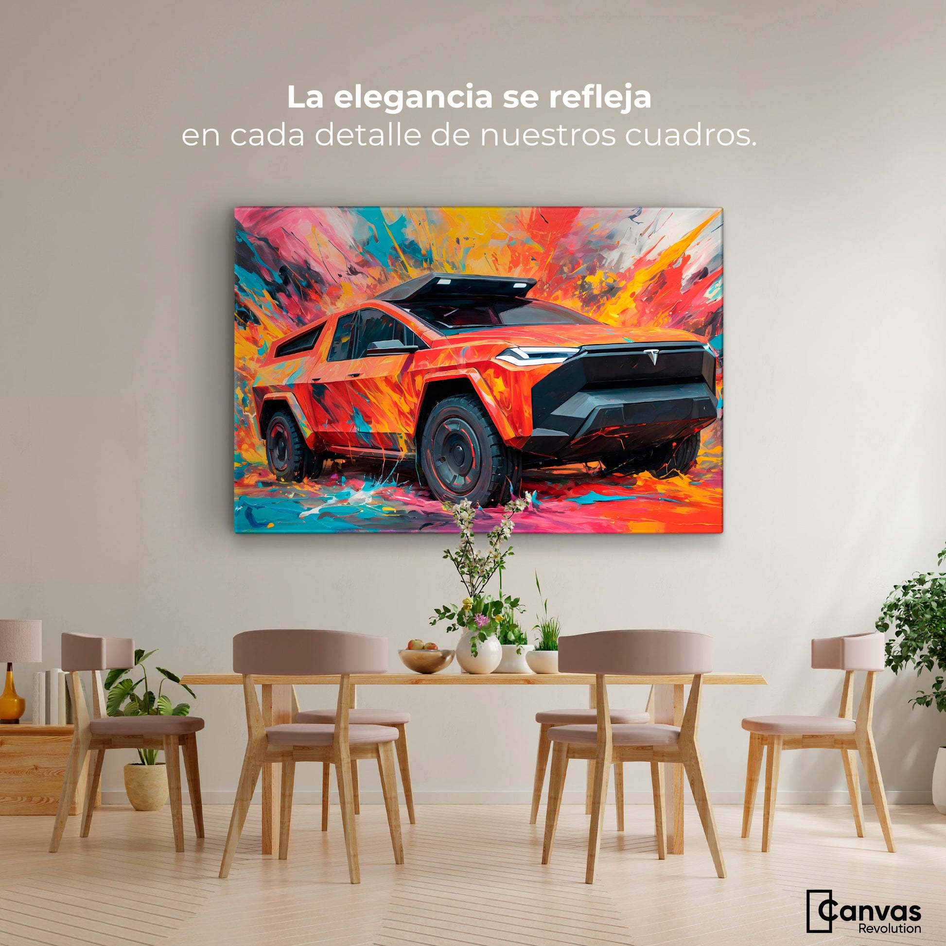 Cuadros Decorativos Canvas Revolution | Truck In Colors | Montaje4