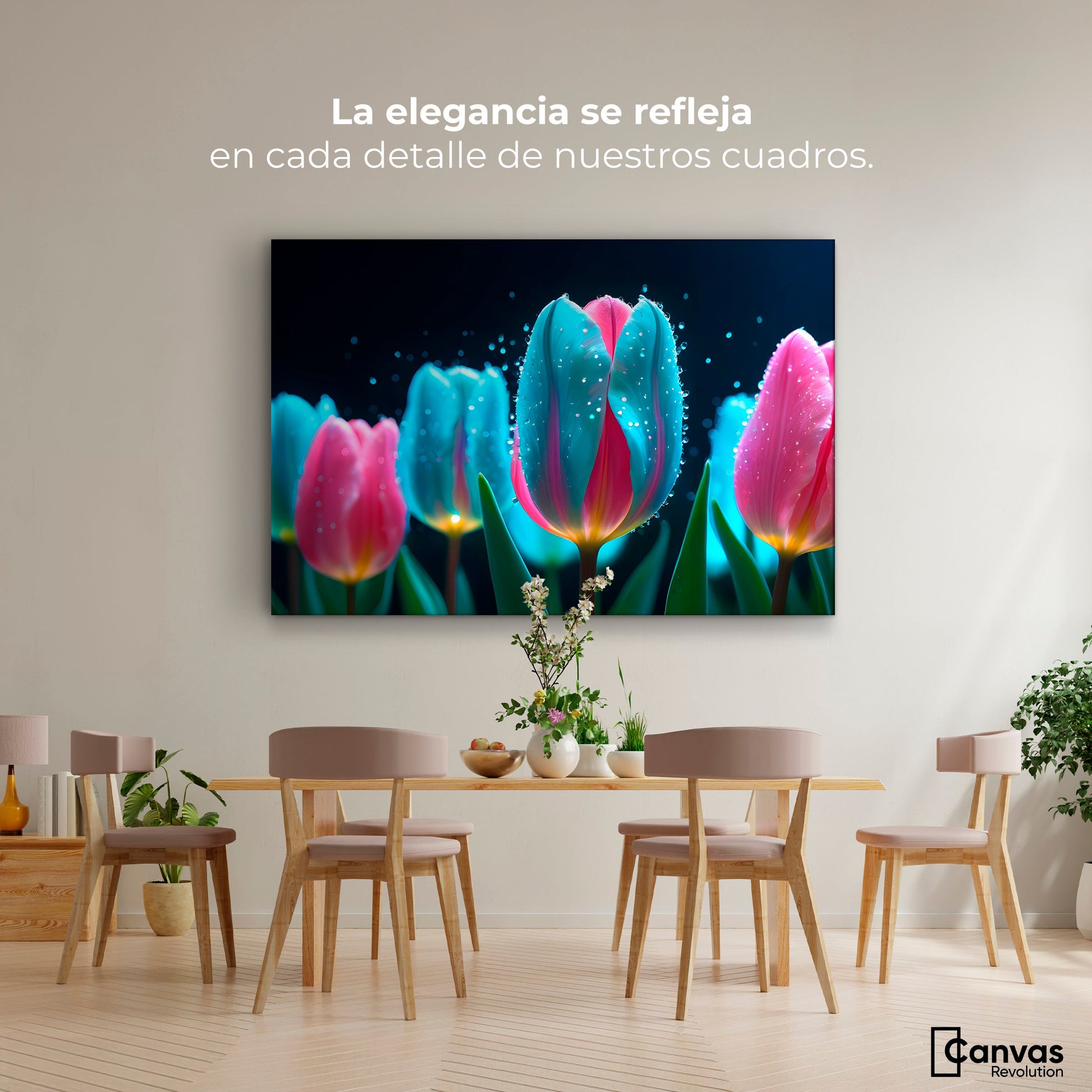 Cuadros Decorativos Canvas Revolution | Tulipanes Fragancia | Montaje4