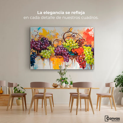 Cuadros Decorativos Canvas Revolution | Uvas Coloridas | Montaje4
