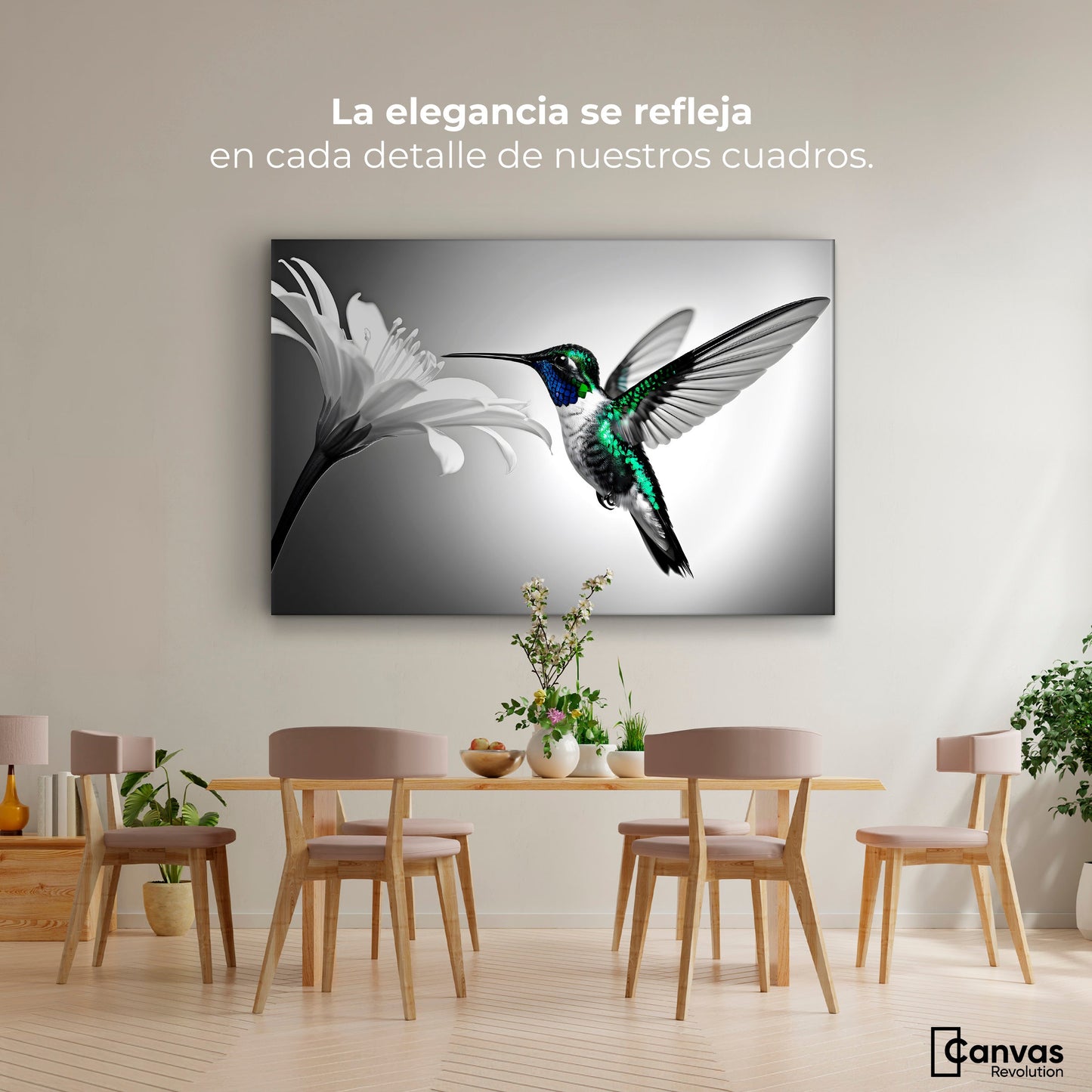 Cuadros Decorativos Canvas Revolution | Verde En Vuelo | Montaje4