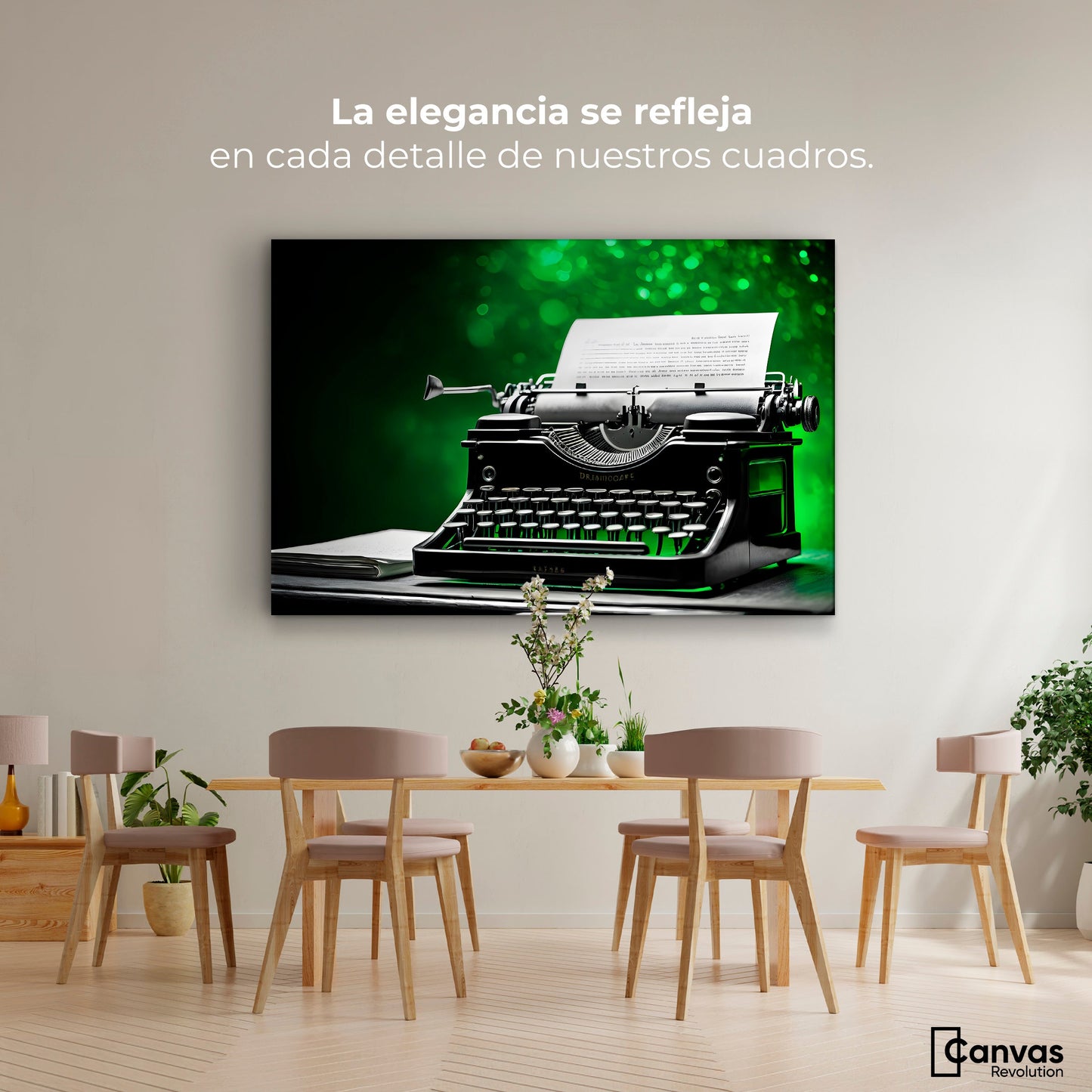 Cuadros Decorativos Canvas Revolution | Verde Entre Palabra | Montaje4