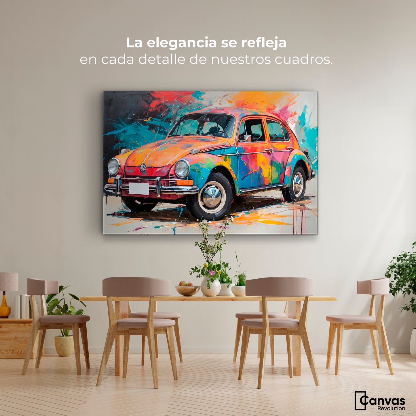 Cuadros Decorativos Canvas Revolution | Vocho Colorido | Montaje4