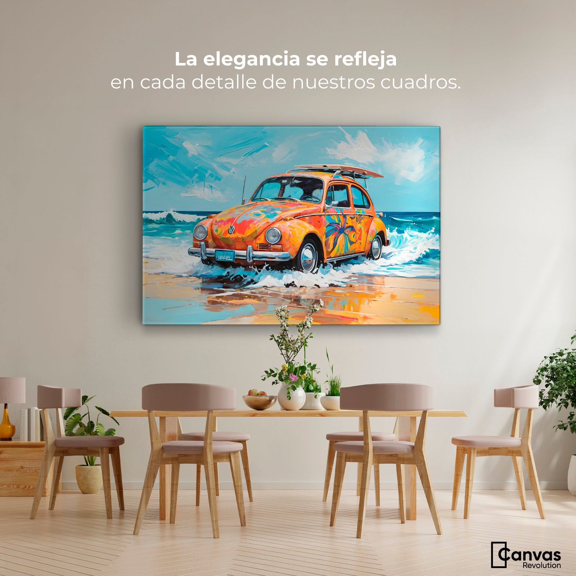 Cuadros Decorativos Canvas Revolution | Vocho Vacacional | Montaje4